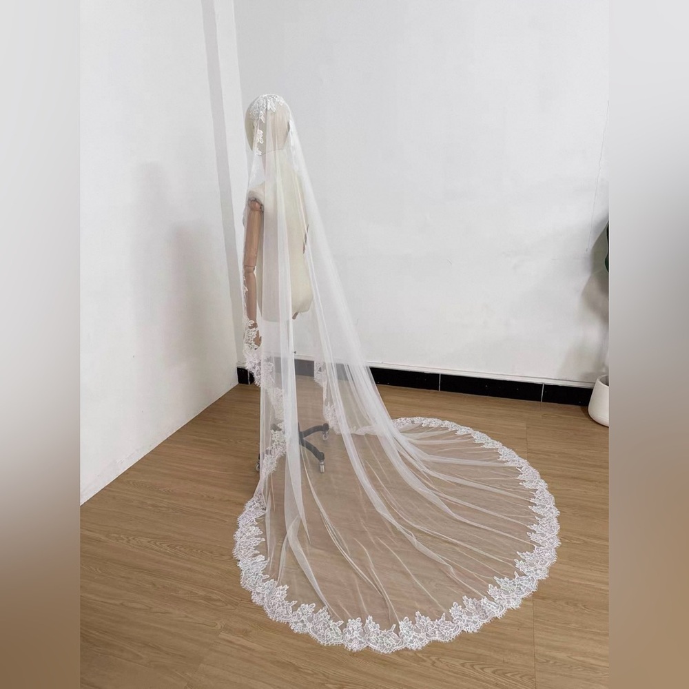 Mantilla Lace Wedding Veil - Picture 5 of 9